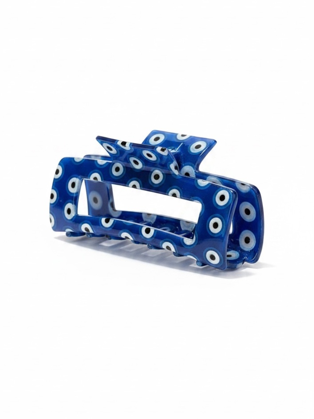 New Royal Blue Black & White Evil Eye Protection 4” Lobster Claw Hair Clip Boho